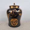 Danny's Fine Porcelain Black Gold Covered Jar - CLOSEOUT