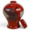 Danny's Fine Porcelain Red Fan Porcelain Covered Jar - CLOSEOUT