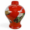 Danny's Fine Porcelain Red Fan Porcelain Covered Jar - CLOSEOUT
