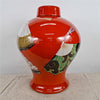 Danny's Fine Porcelain Red Fan Porcelain Covered Jar - CLOSEOUT