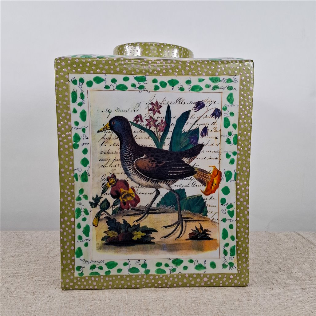 Danny's Fine Porcelain Bird Garden Square Covered Box - CLOSEOUT