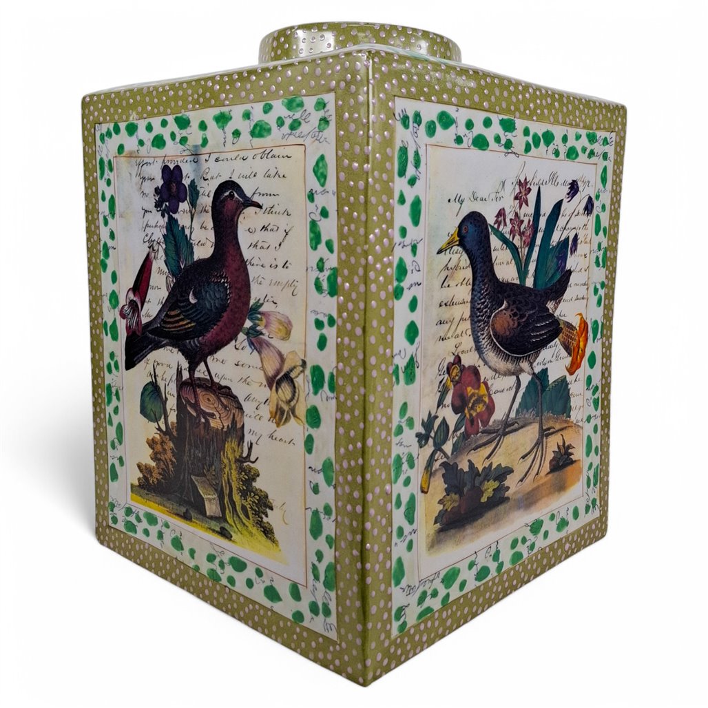 Danny's Fine Porcelain Bird Garden Square Covered Box - CLOSEOUT