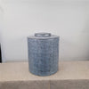Danny's Fine Porcelain Blue Linen Garden Stool - CLOSEOUT