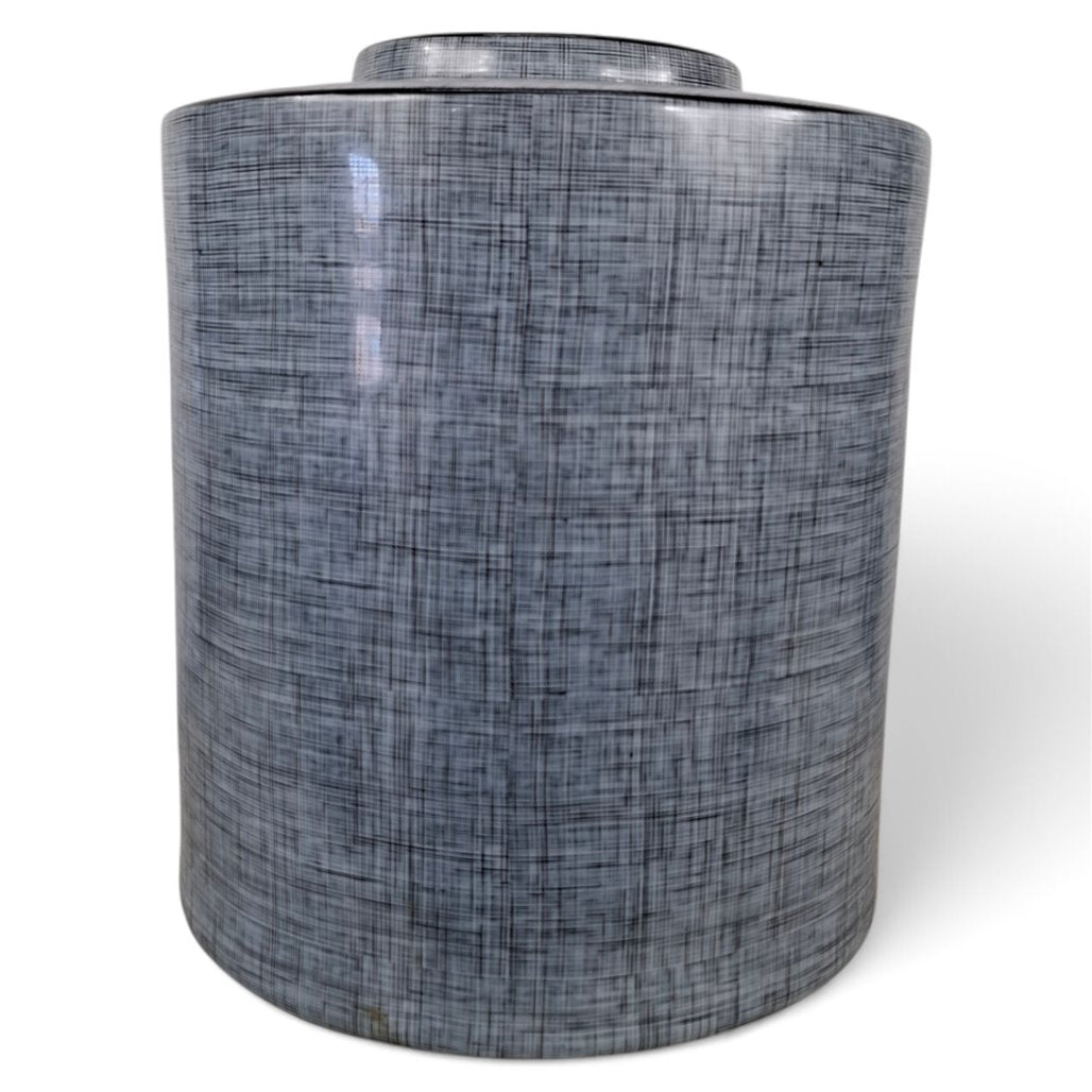 Danny's Fine Porcelain Blue Linen Garden Stool - CLOSEOUT