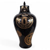 Danny's Fine Porcelain Black Fan Porcelain Covered Jar - CLOSEOUT
