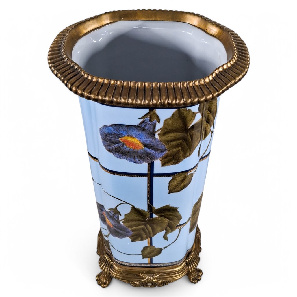 Danny's Fine Porcelain Porcelain Vase with Bronze Ormolu - CLOSEOUT