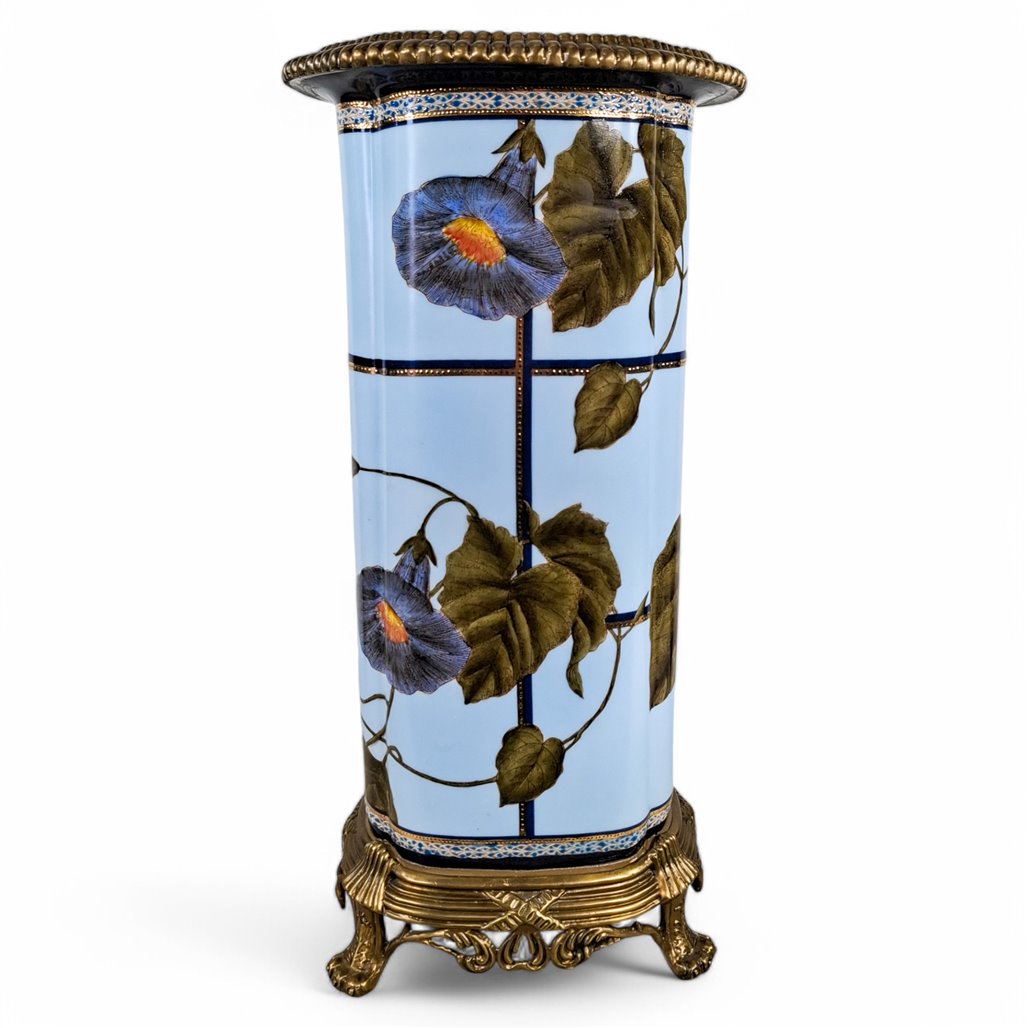 Danny's Fine Porcelain Porcelain Vase with Bronze Ormolu - CLOSEOUT