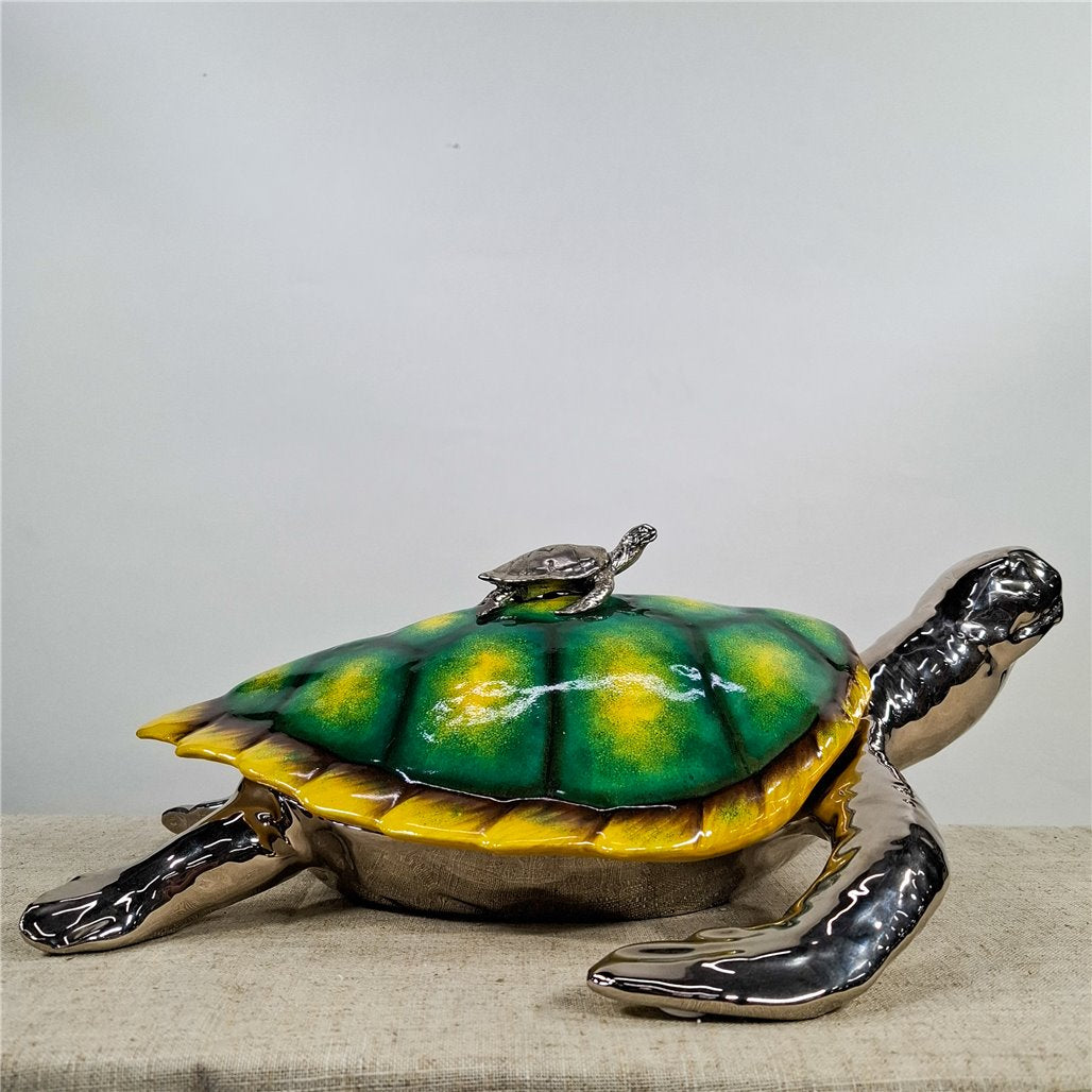 Danny's Fine Porcelain Sea Turtle Covered Box - CLOSEOUT