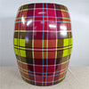Danny's Fine Porcelain Plaid Porcelain Garden Stool - CLOSEOUT