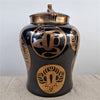 Danny's Fine Porcelain Black Gold Covered Jar - CLOSEOUT