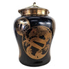Danny's Fine Porcelain Black Gold Covered Jar - CLOSEOUT