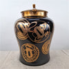 Danny's Fine Porcelain Black Porcelain Dragon Covered Jar - CLOSEOUT