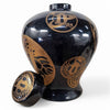 Danny's Fine Porcelain Black Gold Covered Jar - CLOSEOUT