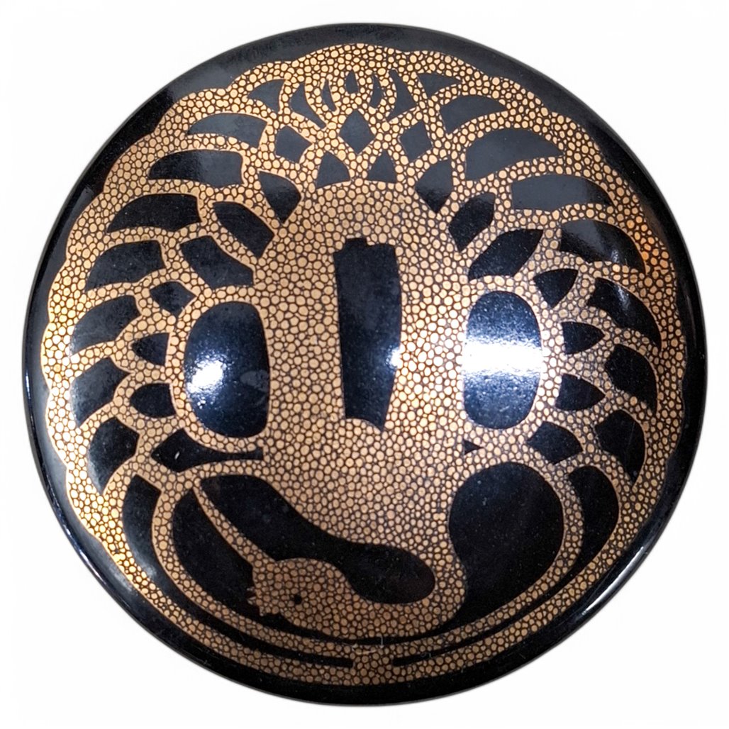 Danny's Fine Porcelain Black Gold Covered Jar - CLOSEOUT