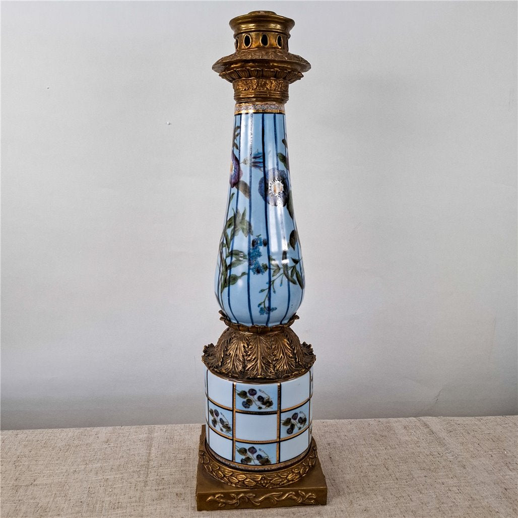 Danny's Fine Porcelain Porcelain Candle Holder with Bronze Ormolu - CLOSEOUT