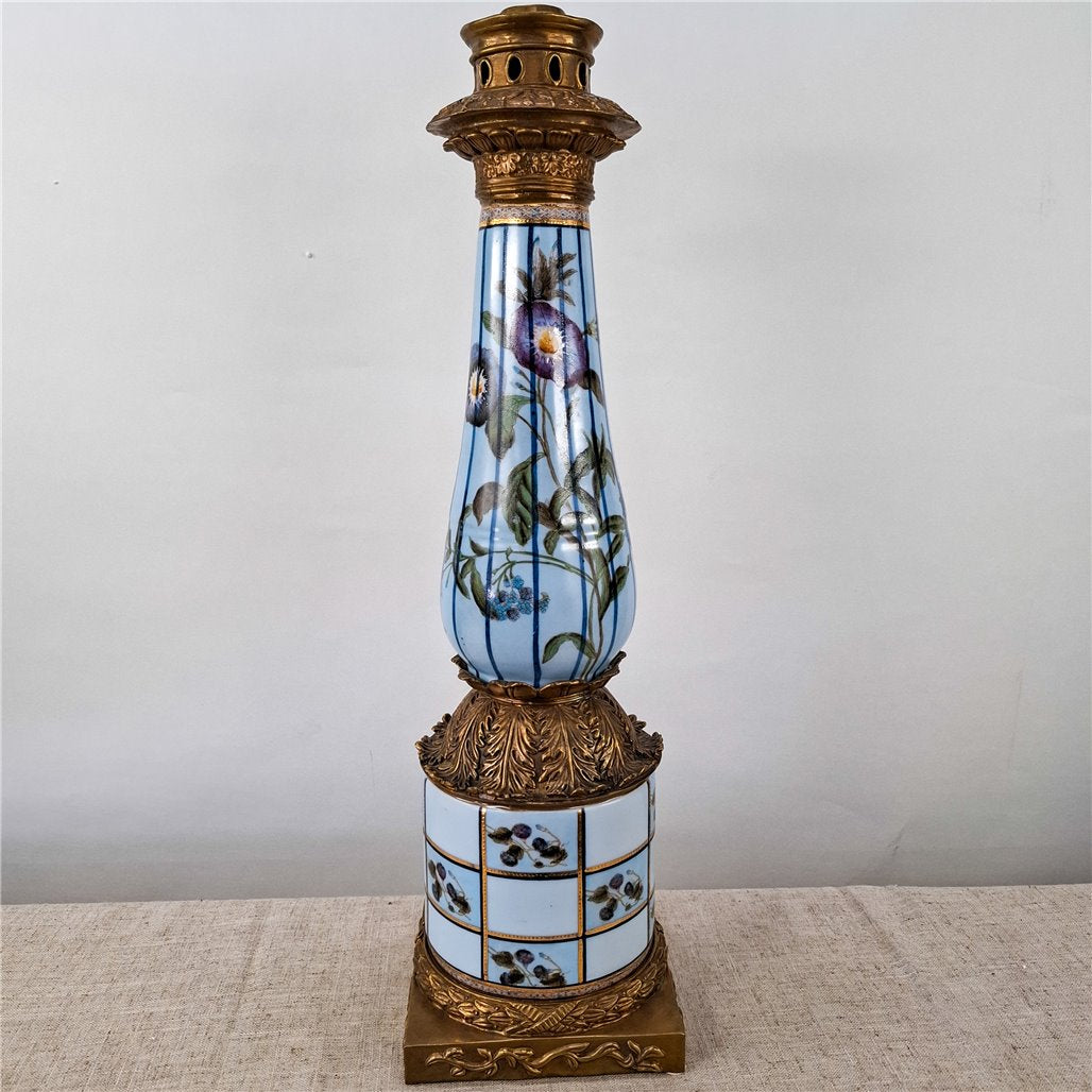 Danny's Fine Porcelain Porcelain Candle Holder with Bronze Ormolu - CLOSEOUT