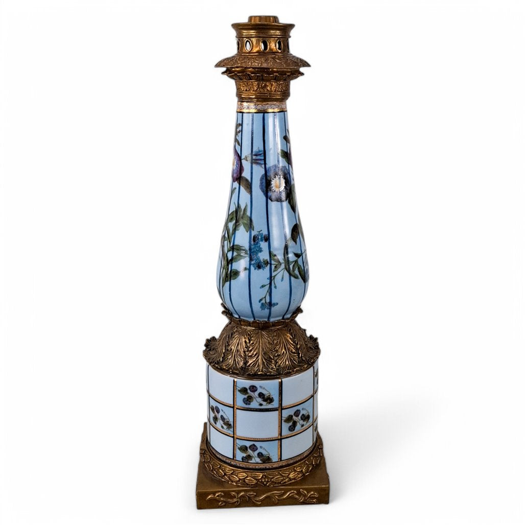 Danny's Fine Porcelain Porcelain Candle Holder with Bronze Ormolu - CLOSEOUT