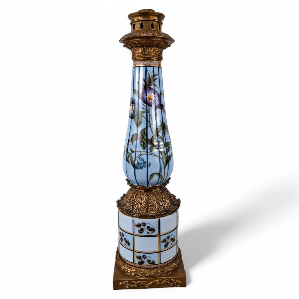 Danny's Fine Porcelain Porcelain Candle Holder with Bronze Ormolu - CLOSEOUT