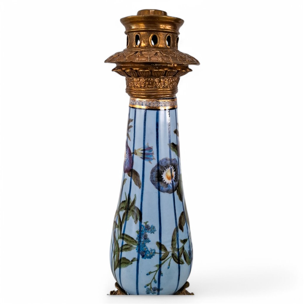 Danny's Fine Porcelain Porcelain Candle Holder with Bronze Ormolu - CLOSEOUT