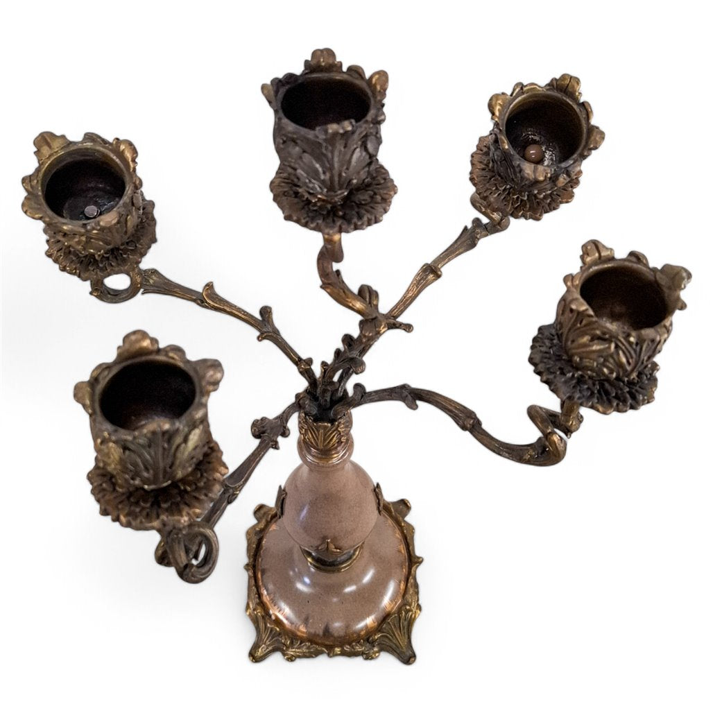 Danny's Fine Porcelain Antique Bronze Five Arm Candelabra - CLOSEOUT
