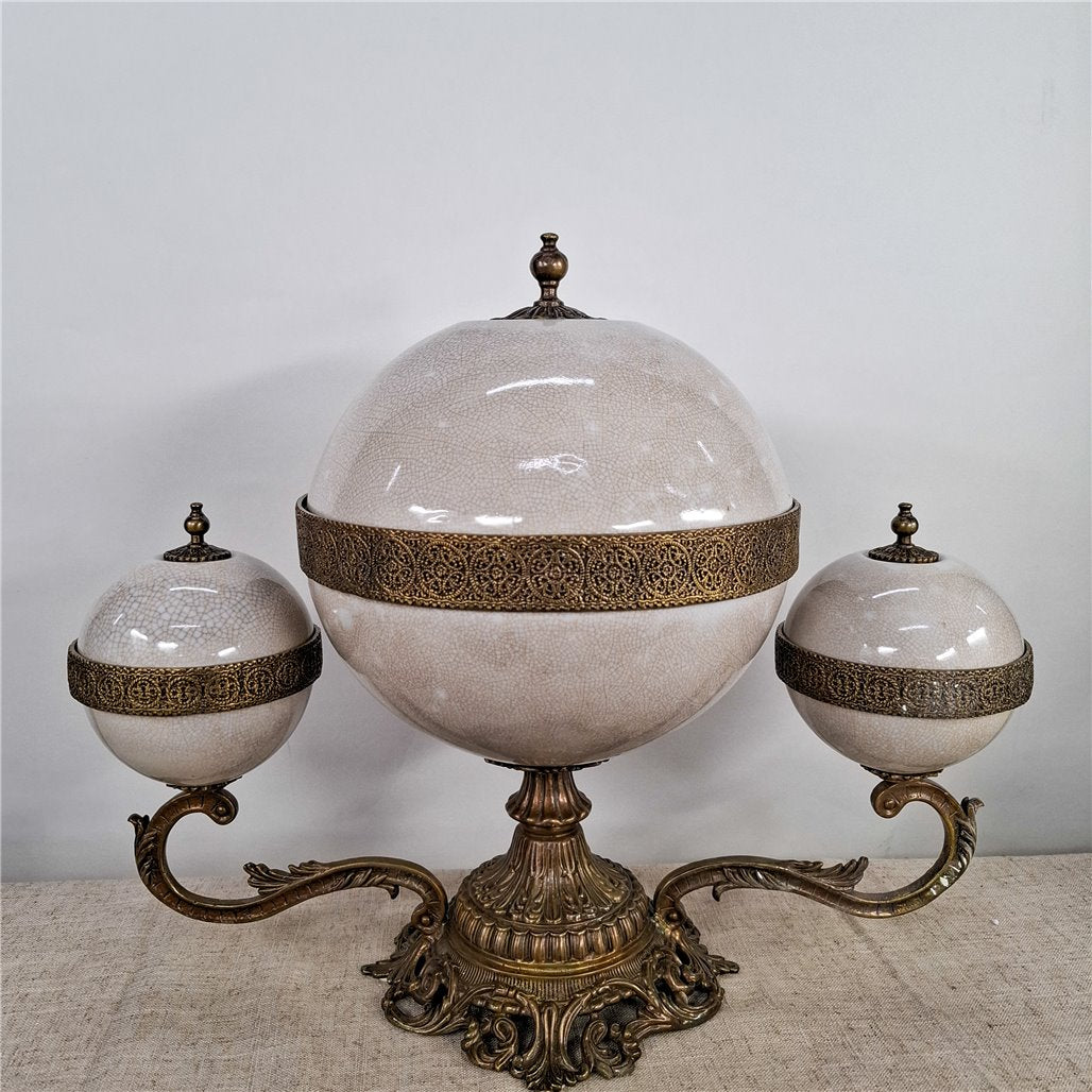 Danny's Fine Porcelain Blanc Chic Covered Trophy Centerpiece - CLOSEOUT