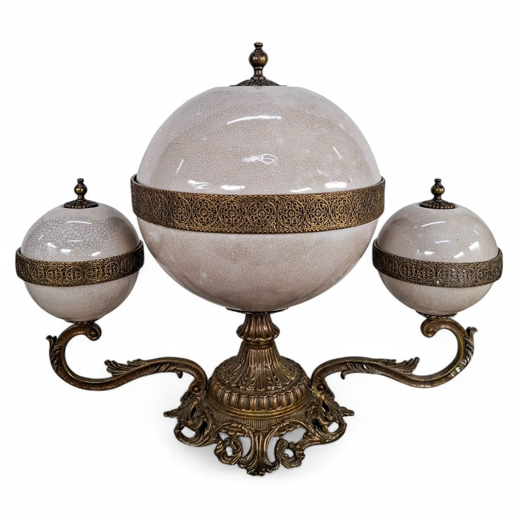 Danny's Fine Porcelain Blanc Chic Covered Trophy Centerpiece - CLOSEOUT