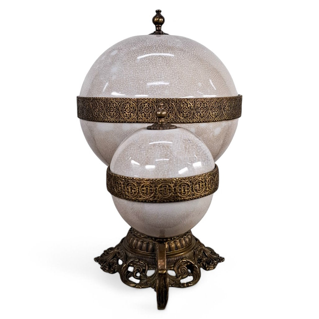 Danny's Fine Porcelain Blanc Chic Covered Trophy Centerpiece - CLOSEOUT