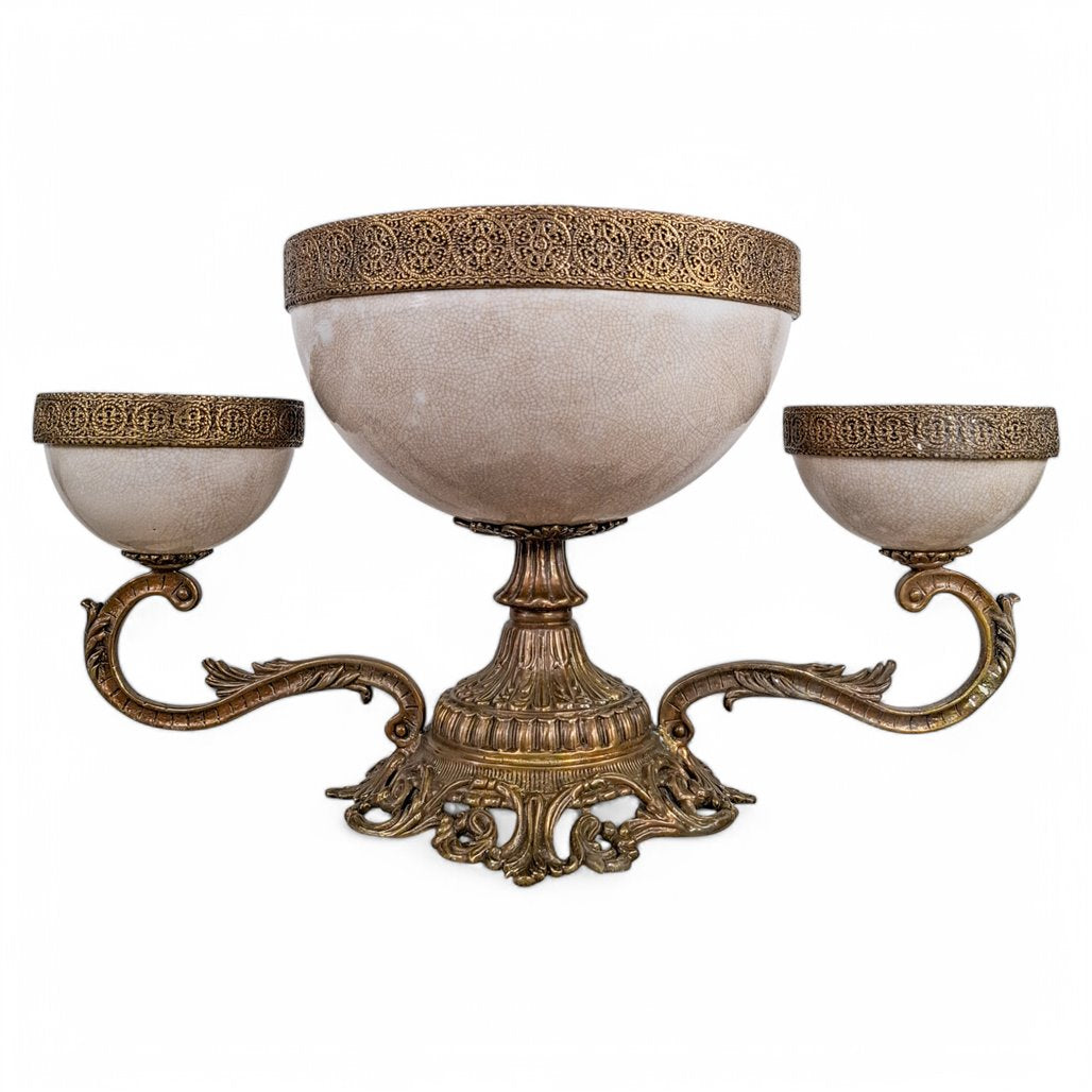 Danny's Fine Porcelain Blanc Chic Covered Trophy Centerpiece - CLOSEOUT