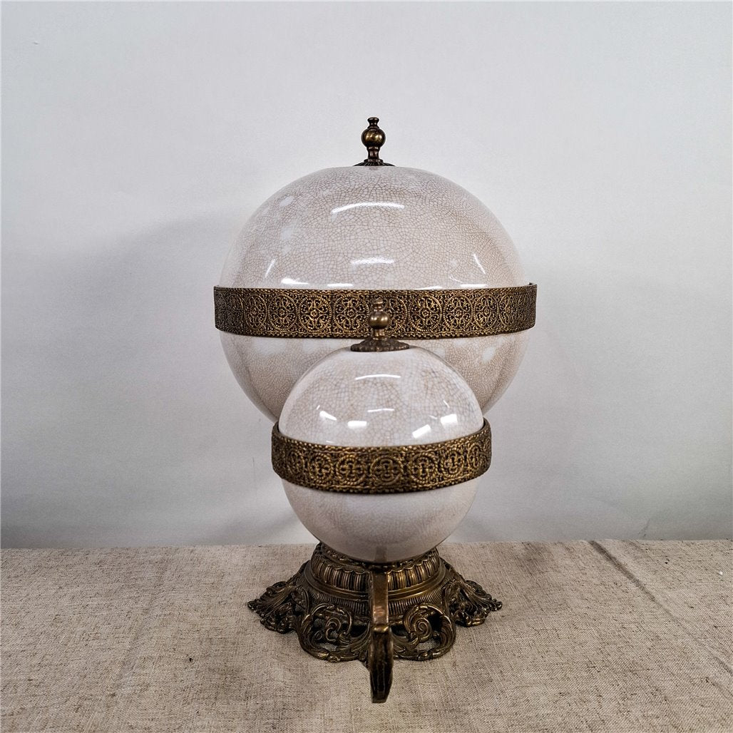 Danny's Fine Porcelain Blanc Chic Covered Trophy Centerpiece - CLOSEOUT