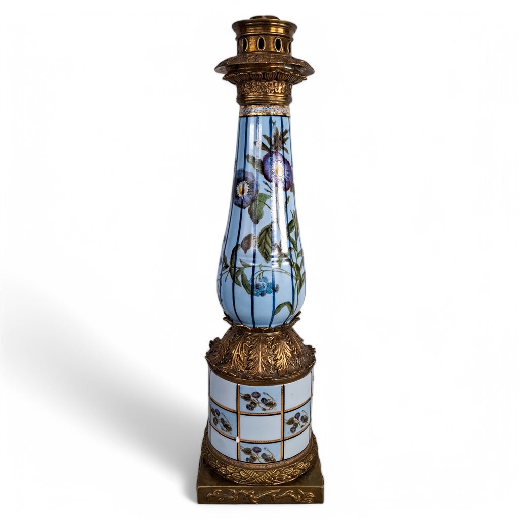 Danny's Fine Porcelain Porcelain Candle Holder with Bronze Ormolu - CLOSEOUT