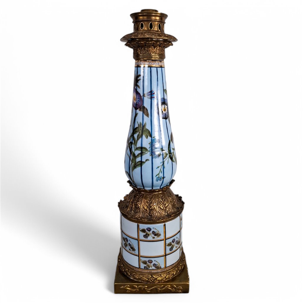 Danny's Fine Porcelain Porcelain Candle Holder with Bronze Ormolu - CLOSEOUT