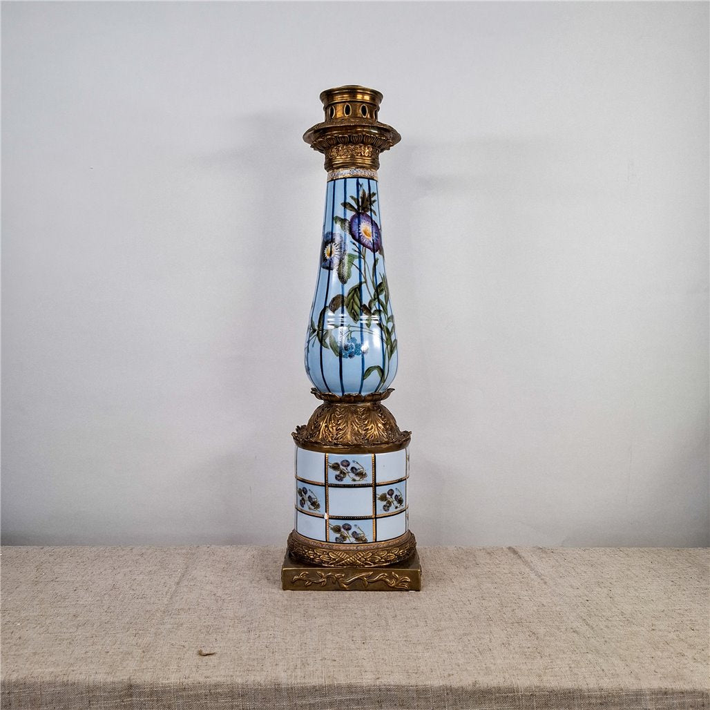 Danny's Fine Porcelain Porcelain Candle Holder with Bronze Ormolu - CLOSEOUT