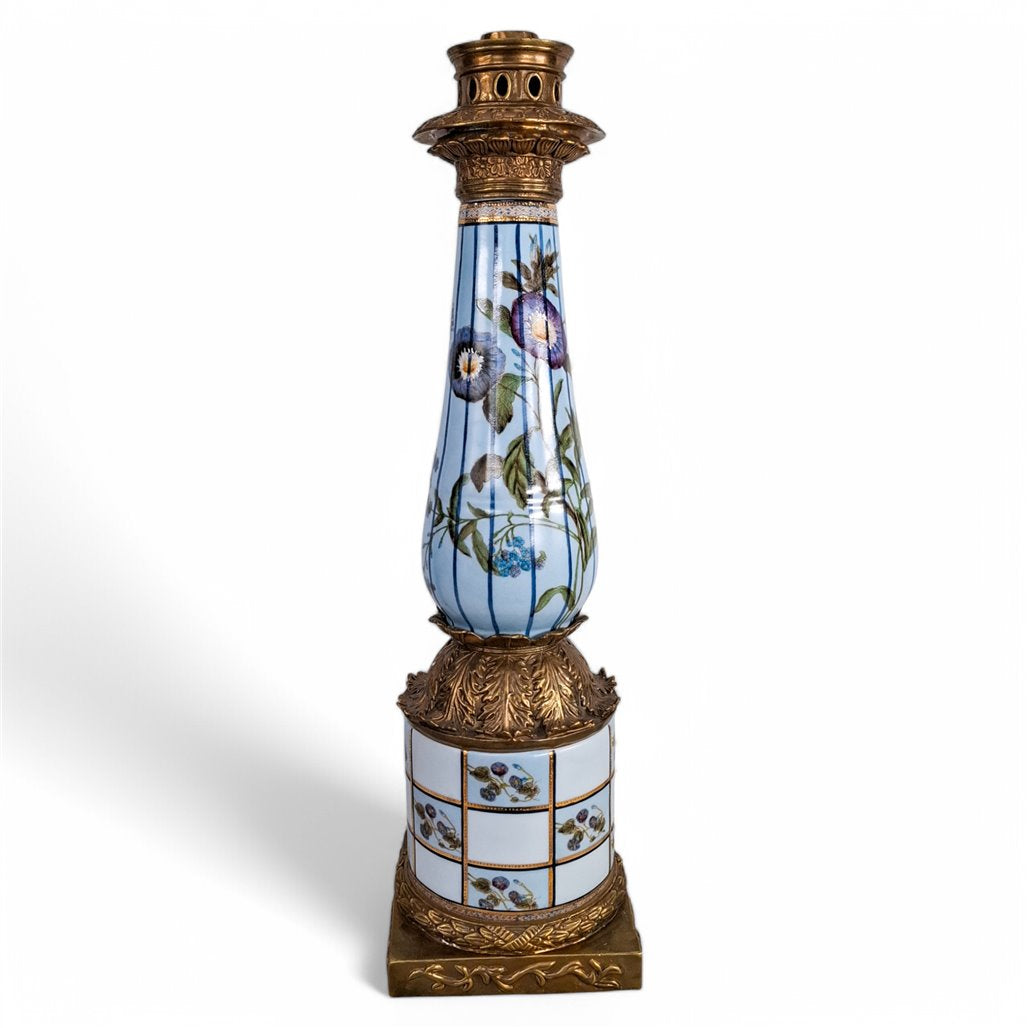 Danny's Fine Porcelain Porcelain Candle Holder with Bronze Ormolu - CLOSEOUT