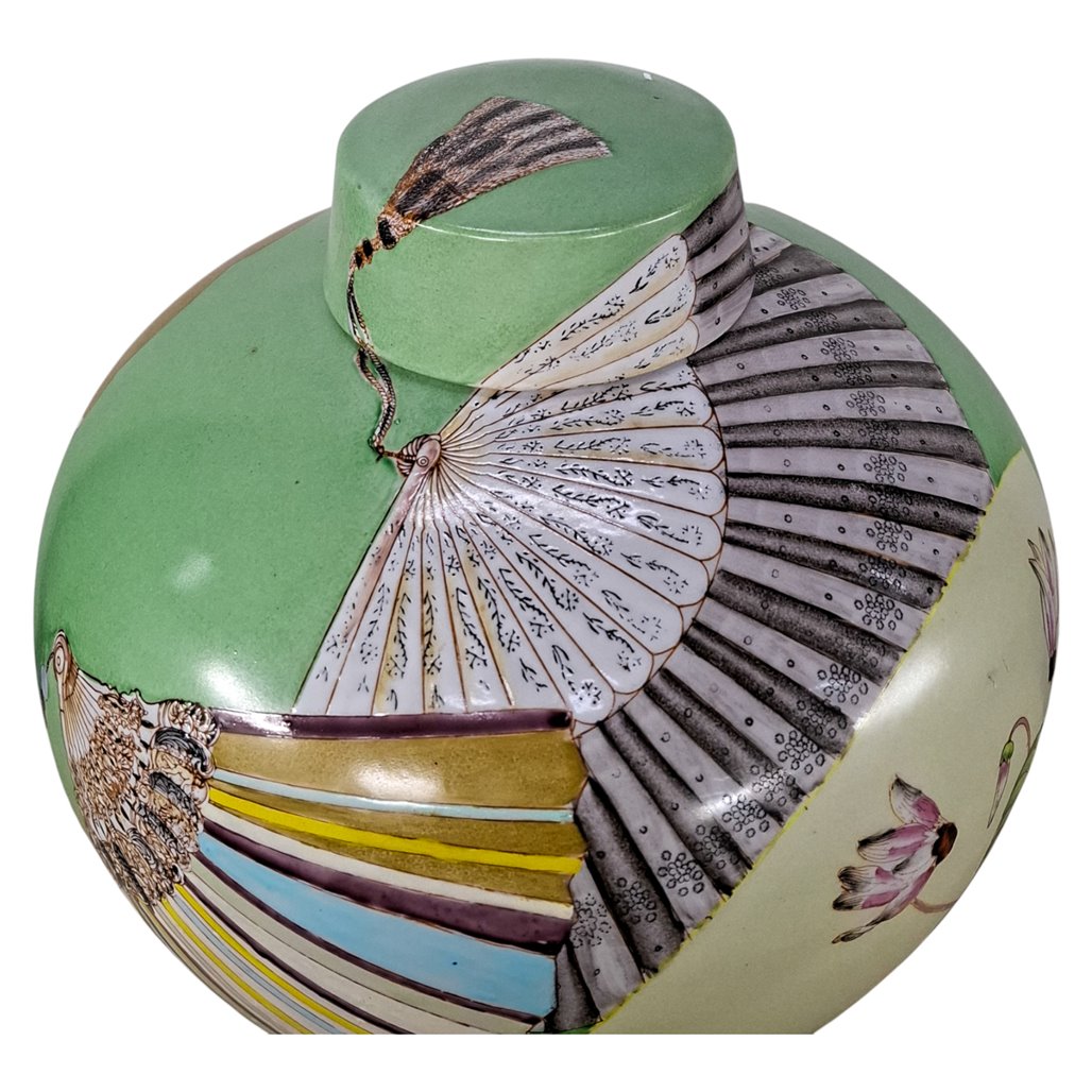 Danny's Fine Porcelain Fan Porcelain Jar - CLOSEOUT