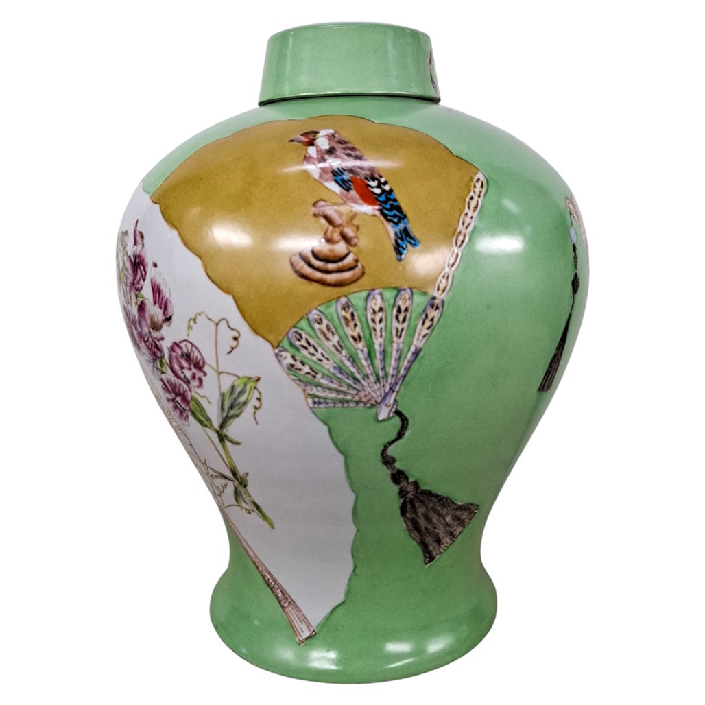 Danny's Fine Porcelain Fan Porcelain Jar - CLOSEOUT