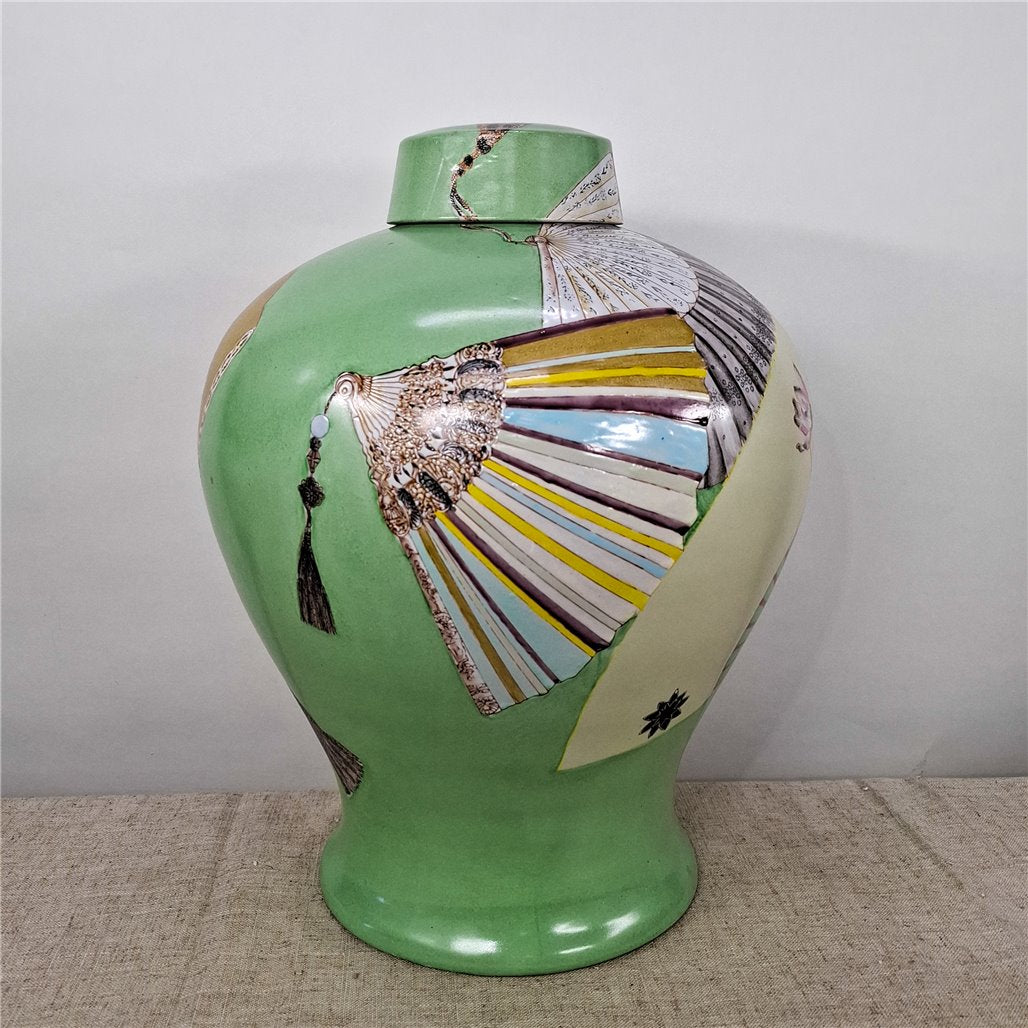 Danny's Fine Porcelain Fan Porcelain Jar - CLOSEOUT
