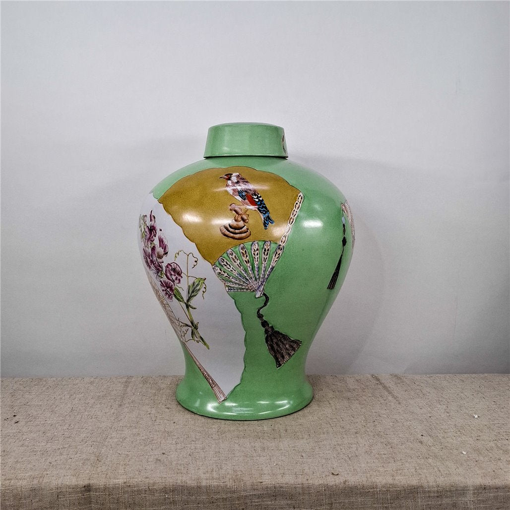 Danny's Fine Porcelain Fan Porcelain Jar - CLOSEOUT