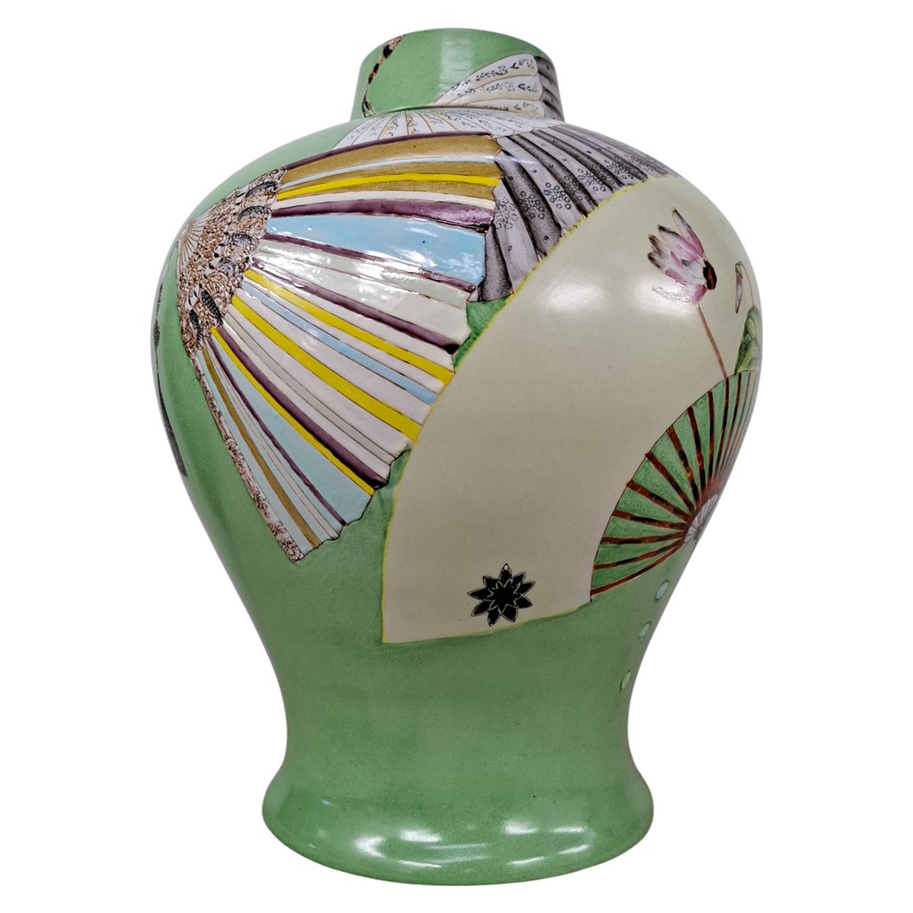 Danny's Fine Porcelain Fan Porcelain Jar - CLOSEOUT