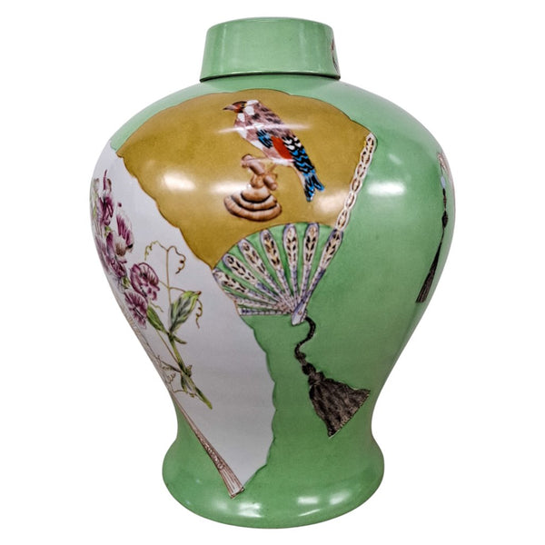 Danny's Fine Porcelain Fan Porcelain Jar - CLOSEOUT