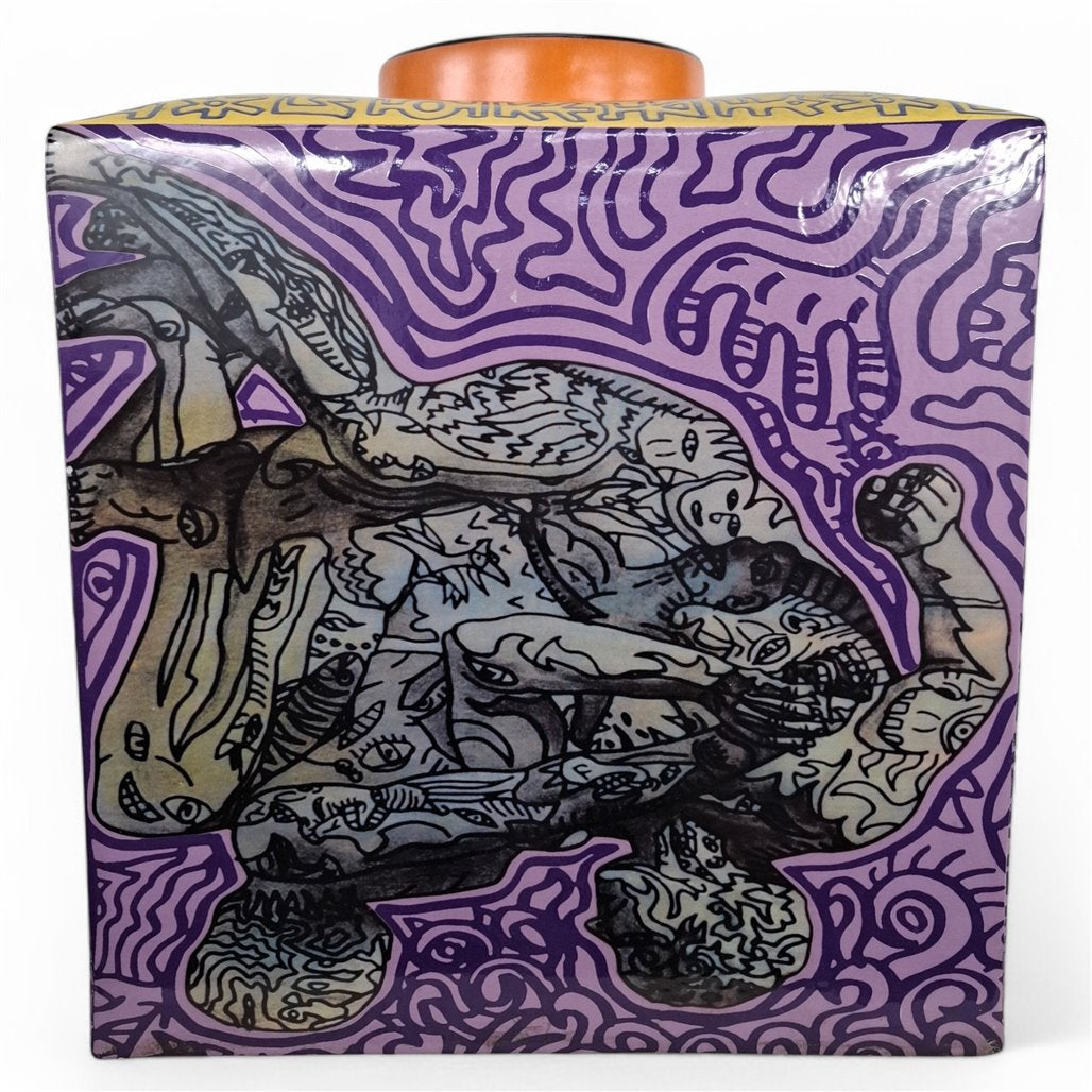 Danny's Fine Porcelain Purple Square Square Jar - CLOSEOUT