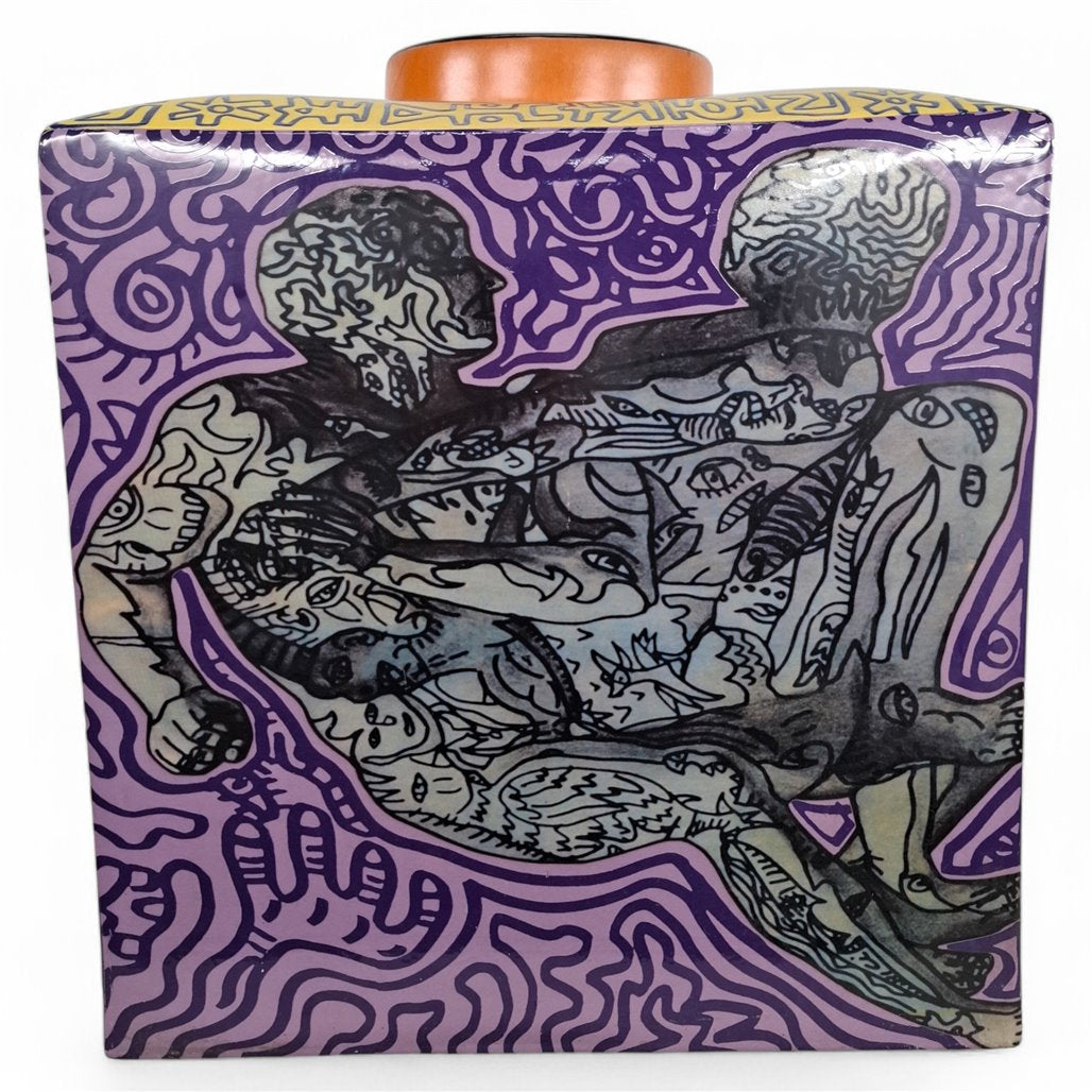 Danny's Fine Porcelain Purple Square Square Jar - CLOSEOUT