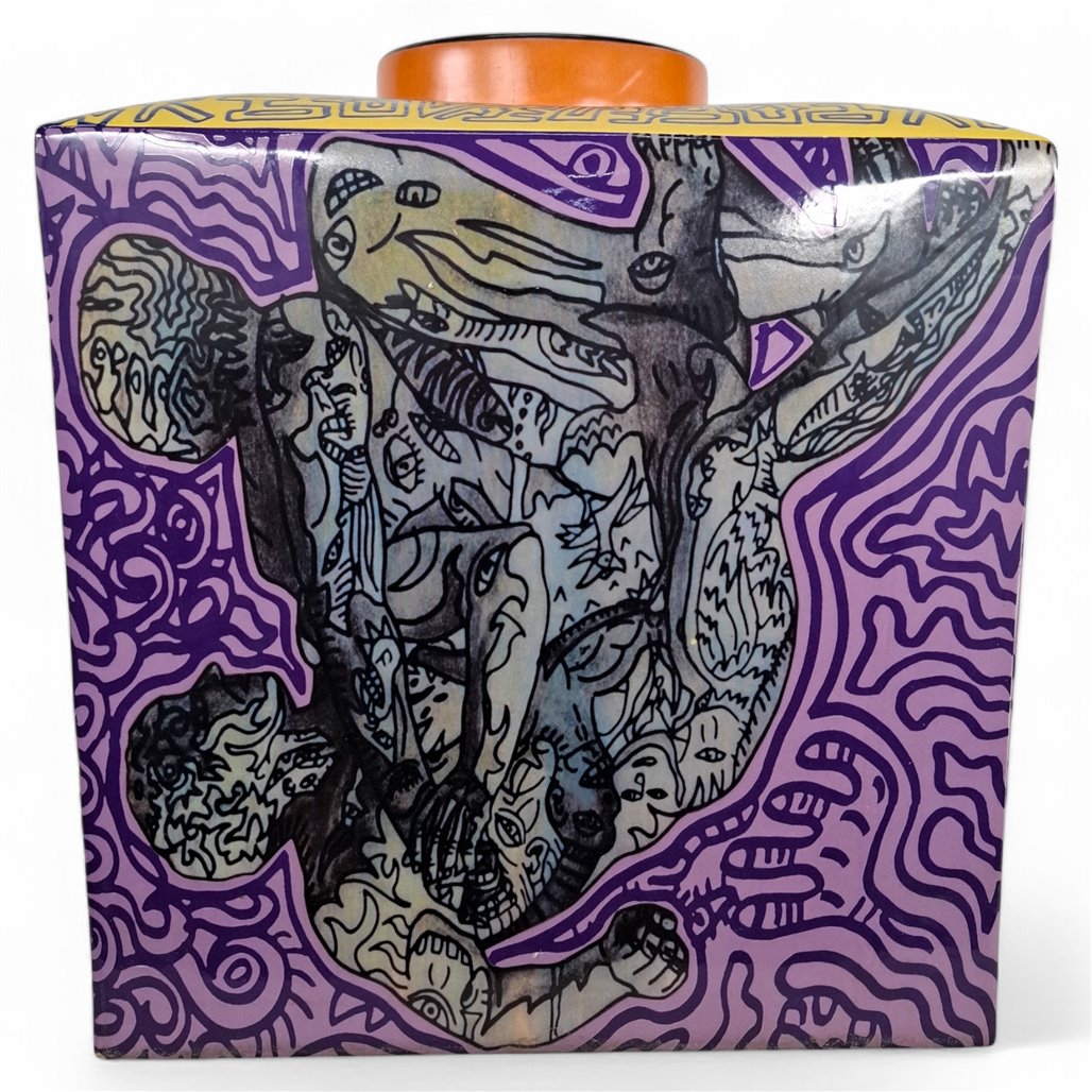 Danny's Fine Porcelain Purple Square Square Jar - CLOSEOUT