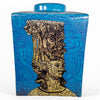 Danny's Fine Porcelain Blue Square Square Jar - CLOSEOUT