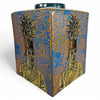 Danny's Fine Porcelain Blue Gold Square Jar - CLOSEOUT