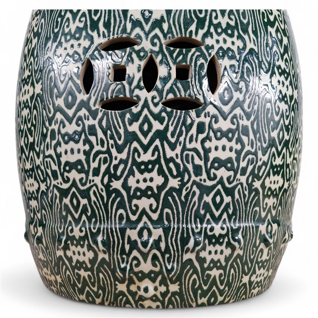 Danny's Fine Porcelain Green Garden Stool - CLOSEOUT