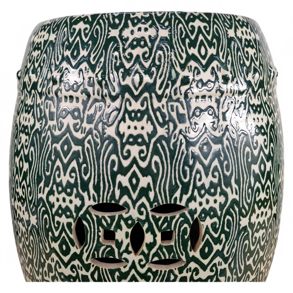 Danny's Fine Porcelain Green Garden Stool - CLOSEOUT