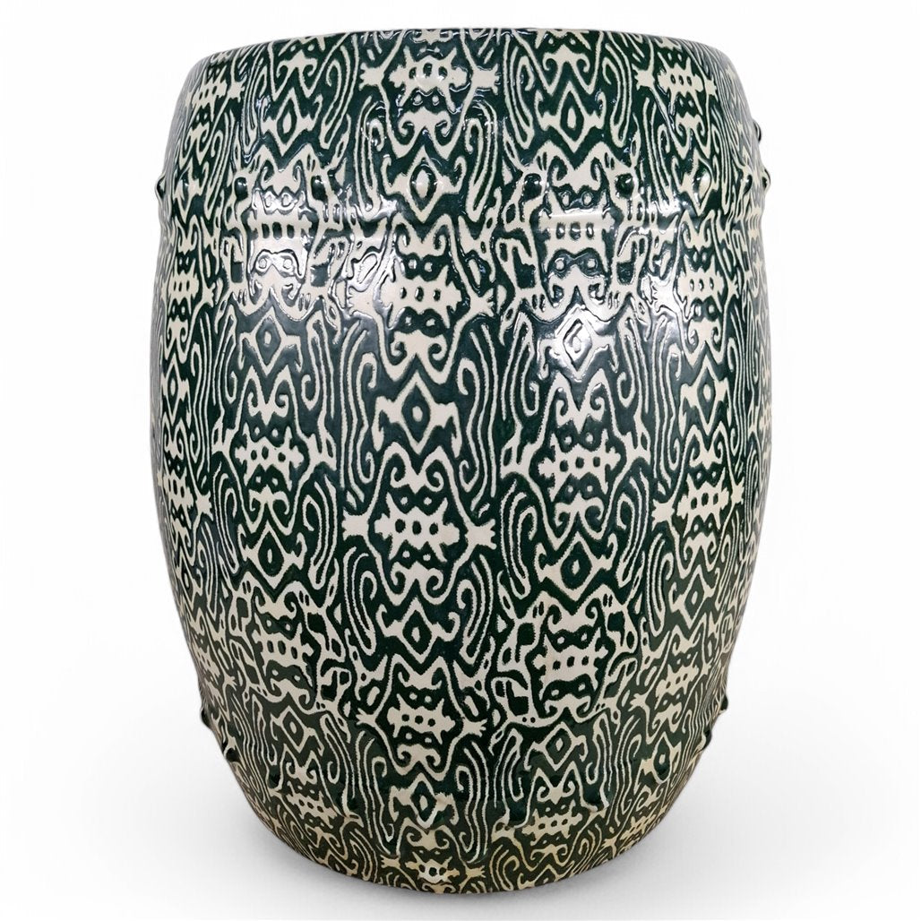 Danny's Fine Porcelain Green Garden Stool - CLOSEOUT