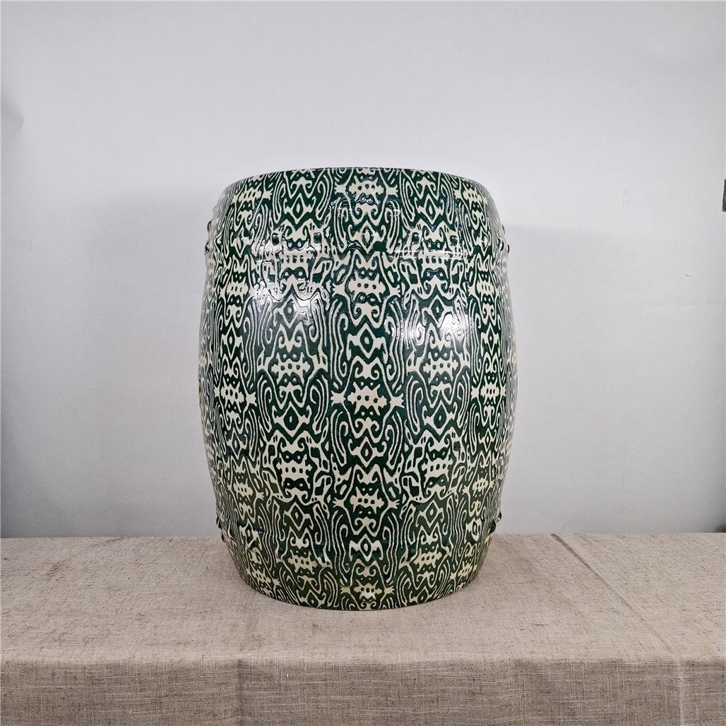 Danny's Fine Porcelain Green Garden Stool - CLOSEOUT