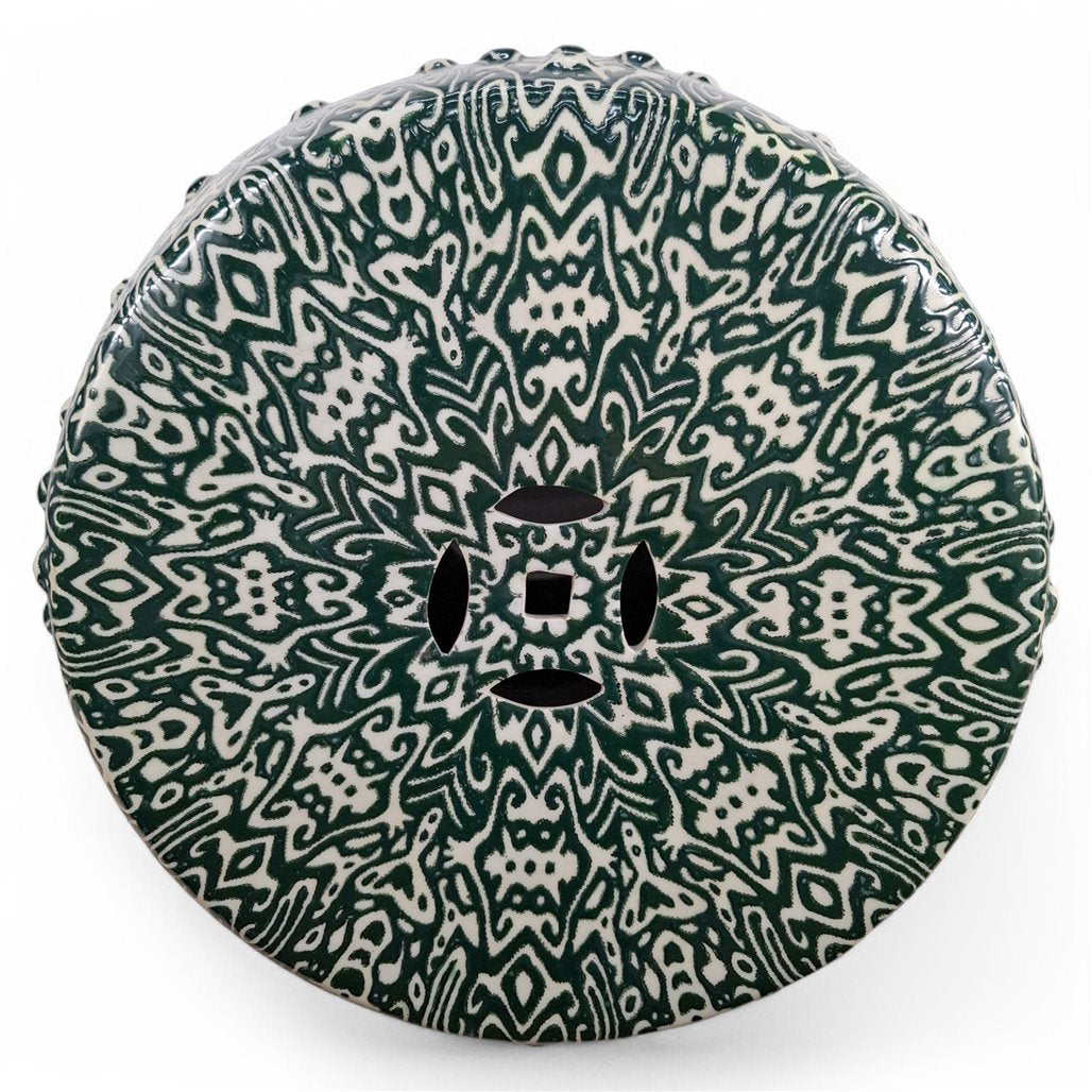 Danny's Fine Porcelain Green Garden Stool - CLOSEOUT