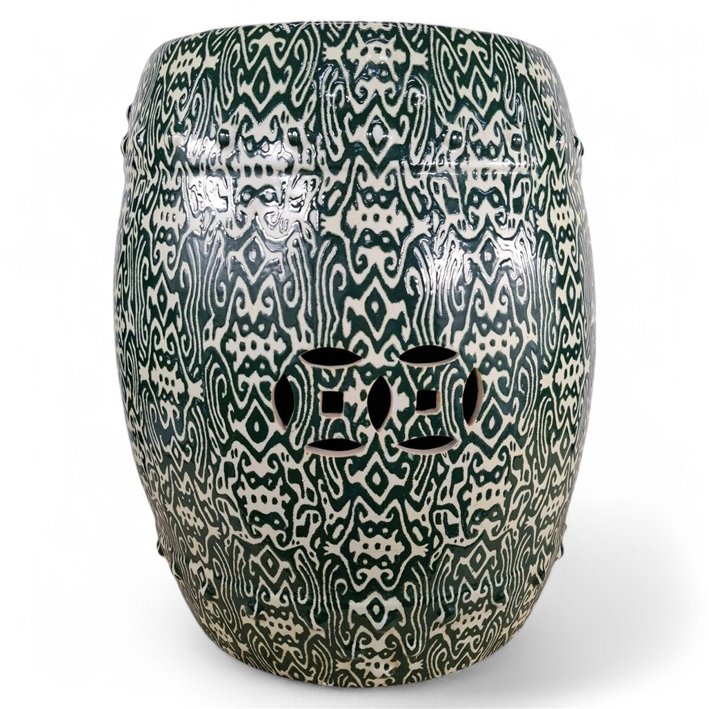 Danny's Fine Porcelain Green Garden Stool - CLOSEOUT